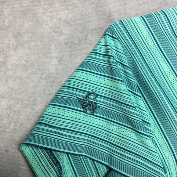 Adidas Mens Primegreen Polo Shirt size Large Short Sleeve Teal Blue Stretch - Picture 6 of 14